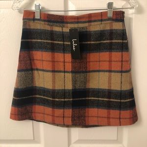 Lulus Multi Colored Flannel Mini Skirt